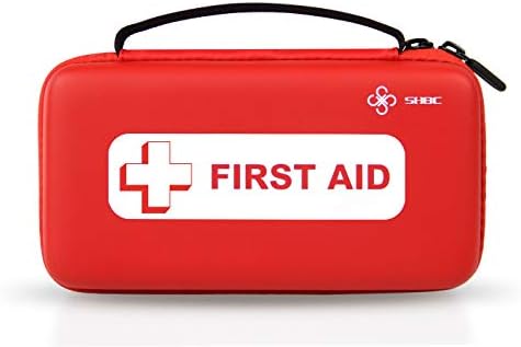 SHBC Small Travel First Aid Kit (152 Pieces) Compact Mini Waterproof Bag with Survival Medical Items for Car, Home, Travel, Hiking, Office, Outdoors, Boat, Camping, Workplace, and School.