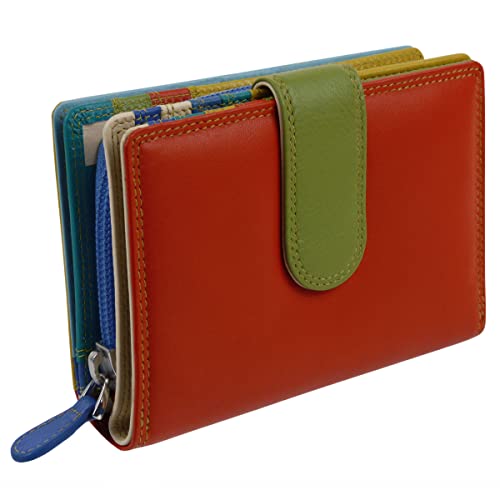 Golunski Ladies Tab Flap Over Leather Purse Wallet Change Graffiti Gift Box, Multicolor, Casual