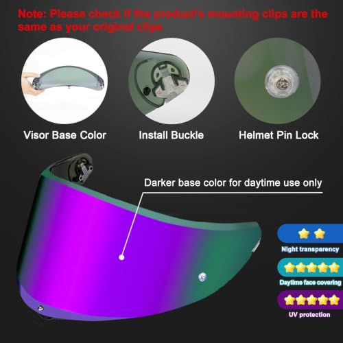 PSLER Helmet Visor for K6 K6s - K6 K6 s Visor Helmet Face Shield Helmet Accessories Replacement for K6 K6s,Deep Purple by PSLER - Used condition - Image 3