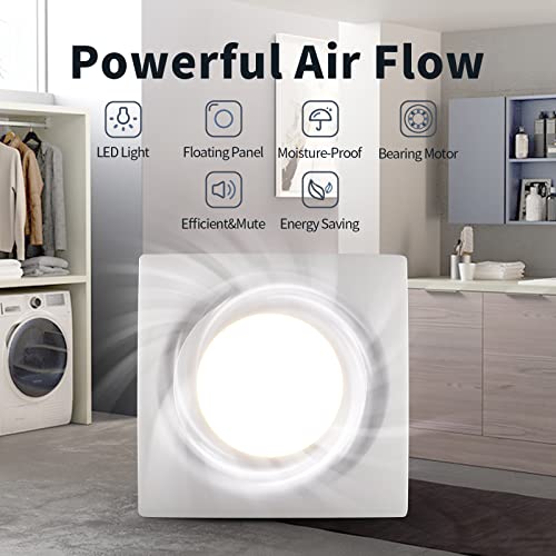 Zeyzer Bathroom Exhaust Fan With Led Light Quiet Ceiling Mount Ventilation Fan Combination For Bathroom And Home, 110 Cfm 1.0 Sones 4 Inch Duct Bath Fan White #TOP1