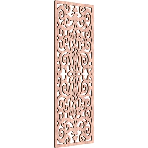 Image of Buel Decorative Pierced Fretwork Wood Wall Panels, 19 3 /8 inchW x 49 3 /8 inchH x 3 /8 inchT, Walnut