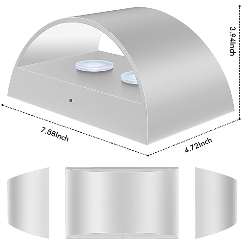 Image of Wall Sconces Set of Two | Modern LED Indoor Wall Lights,Up and Down Wall Mount Light,Aluminum,Hardwired,Dimmable, Warm White 3000K, 1400Lm