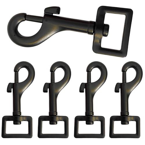 5 Stück Drehgelenk Karabinerhaken Robusten Karabinerhaken Hundeleine für Hundehalsband Schnalle Drehgelenk Karabinerhaken Karabiner Hundeleine,72x20.5mm (Schwarz)