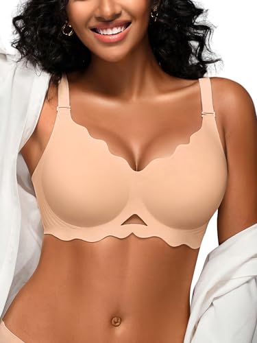 Image of Wireless Jelly Bras for Women No Underwire Seamless Full Coverage Bra with Support Comfort T-Shirt Bralette