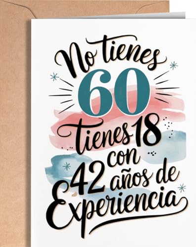 Imagen de Tarjeta de 60 Cumpleaños Tarjeta de Felicitación Graciosa para alguien que cumple 60 años Regalo Original para 60 Cumpleaños para él