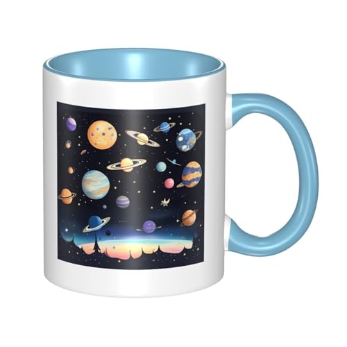 XZDZWK Saturn Jupiter Earth Klassische Tasse, stilvoll, langlebig und...