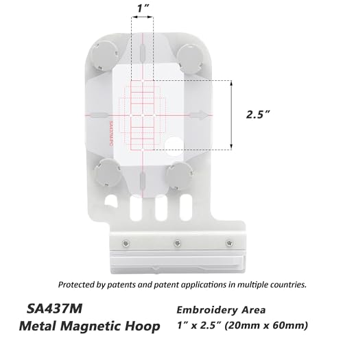 Image of Sew Tech Magnetic Embroidery Hoop for Brother NQ1700E NQ1600E NV880E NV800E Stellaire XJ1 XE1 Dream Machine XV8550D Luminaire XP2 XP3 V3LE Quattro 6000D NQ3600D, 1 inchx2.5 inch Mighty Snap Magnet Frame
