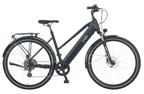Prophete Entdecker 2.0 E Bike Damen 28 Zoll Trekkingrad mit Hinterradmotor Enovation 40 Nm Altus 8 Gang bis 100 km Reichweite LED Licht 40 Lux hydraulische Scheibenbremse Schwarz Matt