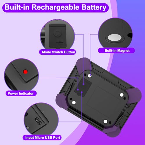 Image of Rechargeable LED Black Light, Battery Powered Blacklight, Cordless Ultraviolet Flood Light, Waterproof Black Lights for Outdoor Glow Party, Body Paint, Fluorescent Poster, Night Fishing,Stage Lighting