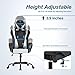 Ergonomic Office Chair PC Gaming Chair Cheap Desk Chair PU Leather Racing Chair Executive Computer Chair Swivel Rolling Lumbar Support for Women&Men, White