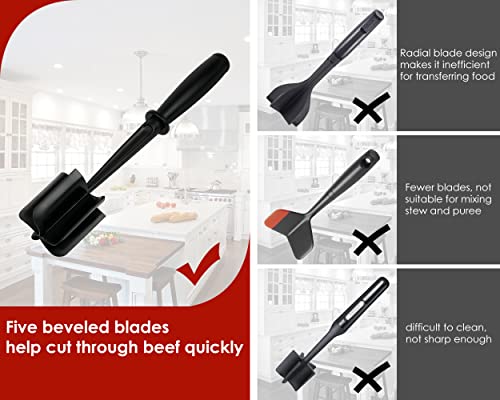 Ds. Distinctive Style Meat Chopper For Ground Beef Potato Masher Heat Resistant Abs Plastic Non-Stick Hamburger Smasher Kitchen Utensil #TOP4