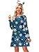 Arankhiger Damen Christmas Cocktailkleid Langarm Weihnachtskleider Weihnachten Kleid Schneeflocke XXL