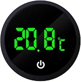 JZK Mini wireless digital aquarium thermometer, self-adhesive small tropical fish tank thermometer, water temperature gauge meter with LED display for reptile/turtle/axolotl tank, accessories - 1