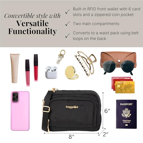 Image of Baggallini Triple Zip with Front Wallet /Trifecta RFID Wallet Crossbody