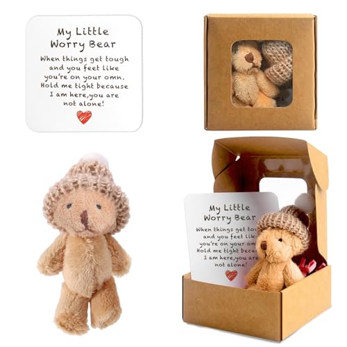 ZHITENG Mini Oso de Peluche Hecho a Mano en Caja, Bolsillo Mini Oso de Preocupación con Tarjeta Inspiradora para Niños Bebés Baby Shower Madre Día de San Valentín Graduación Navidad (Marrón) ZHITENG Mini Oso de Peluche Hecho a Mano en Caja, Bolsillo Mini Oso de Preocupación con Tarjeta Inspiradora para Niños Bebés Baby Shower Madre Día de San Valentín Graduación Navidad (Marrón)
