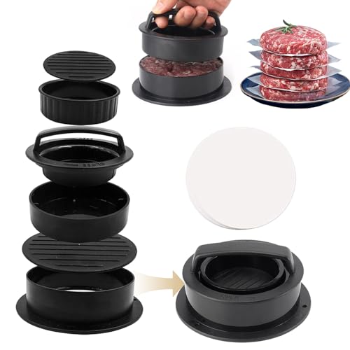Burgerpresse Mit 100 Blatt Burger Papier,Burger Pattie Presse 4 In 1 Set,Hamburgerpresse,Patty Presse,Burger Presse,Burger Maker,Burger Patty Presse,Patties Presse Für Leckere Hamburger,Patties Burgerpresse Mit 100 Blatt Burger Papier,Burger Pattie Presse 4 In 1 Set,Hamburgerpresse,Patty Presse,Burger Presse,Burger Maker,Burger Patty Presse,Patties Presse Für Leckere Hamburger,Patties