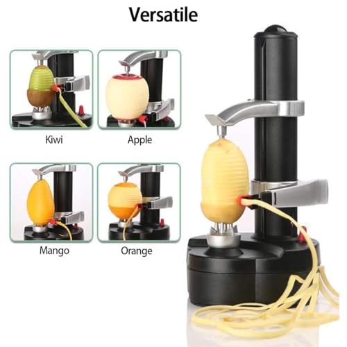 Electric Potato Peeler, Automatic Rotating Peeler with 2 Extra Blades, Automatic Fruits Vegetables Cutter Stainless Steel, Suitable for Peeling Vegetables and Fruits and Other Foods white - Image 6