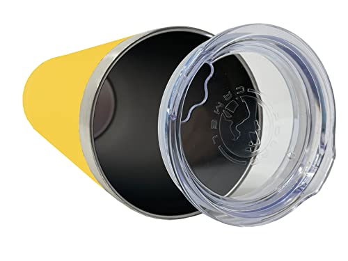 Lasergram 22Oz Vacuum Insulated Skinny Tumbler, Twin Hearts, Personalized Engraving Included (Yellow) #TOP1