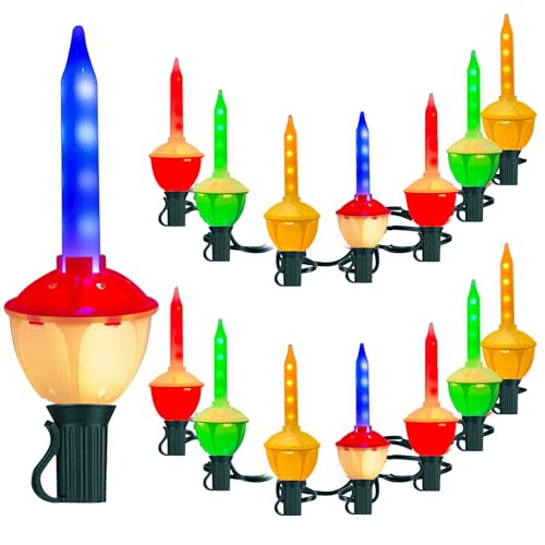 Konictom LED Vintage Bubble Christmas Lights, 15.5FT Multicolor Bubbler Lights for Christmas Tree, Connectable Outdoor Holiday Light,UL Certified Waterproof Energy Efficient Retro Christmas Décor