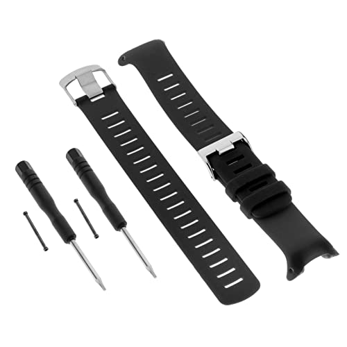 Milageto Bracelet de Montre Silicone Bande de Remplacement à pour Suunto D4/ Novo Montres, Noir