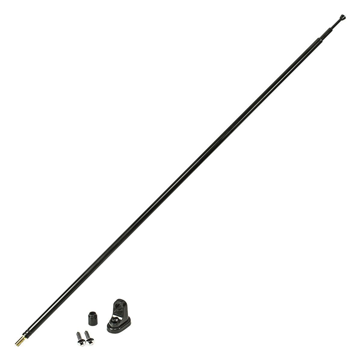 tomzz Audio 1000-050 Holmantenne UKW AM FM 3 Teleskope ca. 1,20m schwarz DIN Anschluss für PKW LKW Busse Wohnmobile Geländewagen
