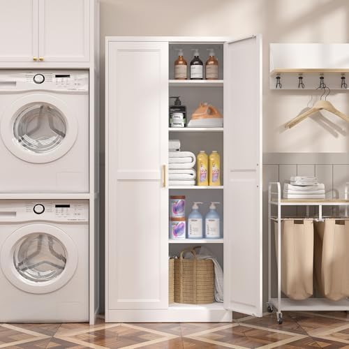 Steeloong 71"Metal Pantry Storage Cabinet with Doors & 4 Adjustable Shelves - 5