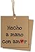 50 Etiquetas kraft ¨Hecho a mano con amor