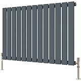 Radbliss Radiador de panel plano horizontal 600x884mm antracita gris mate diseño único RAD calefacción central