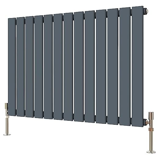 Radbliss Radiador de panel plano horizontal 600x884mm antracita gris mate diseño único RAD calefacción central