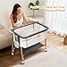 Bassinet Bedside Sleeper, Bedside Bassinet for Newborn, Baby Bassinet with 5 Adjustable Height, Rocking Bassinet with Wheels, Breathable Mesh & Mattress, Easy Folding Portable Bedside Crib（Dark Gray)