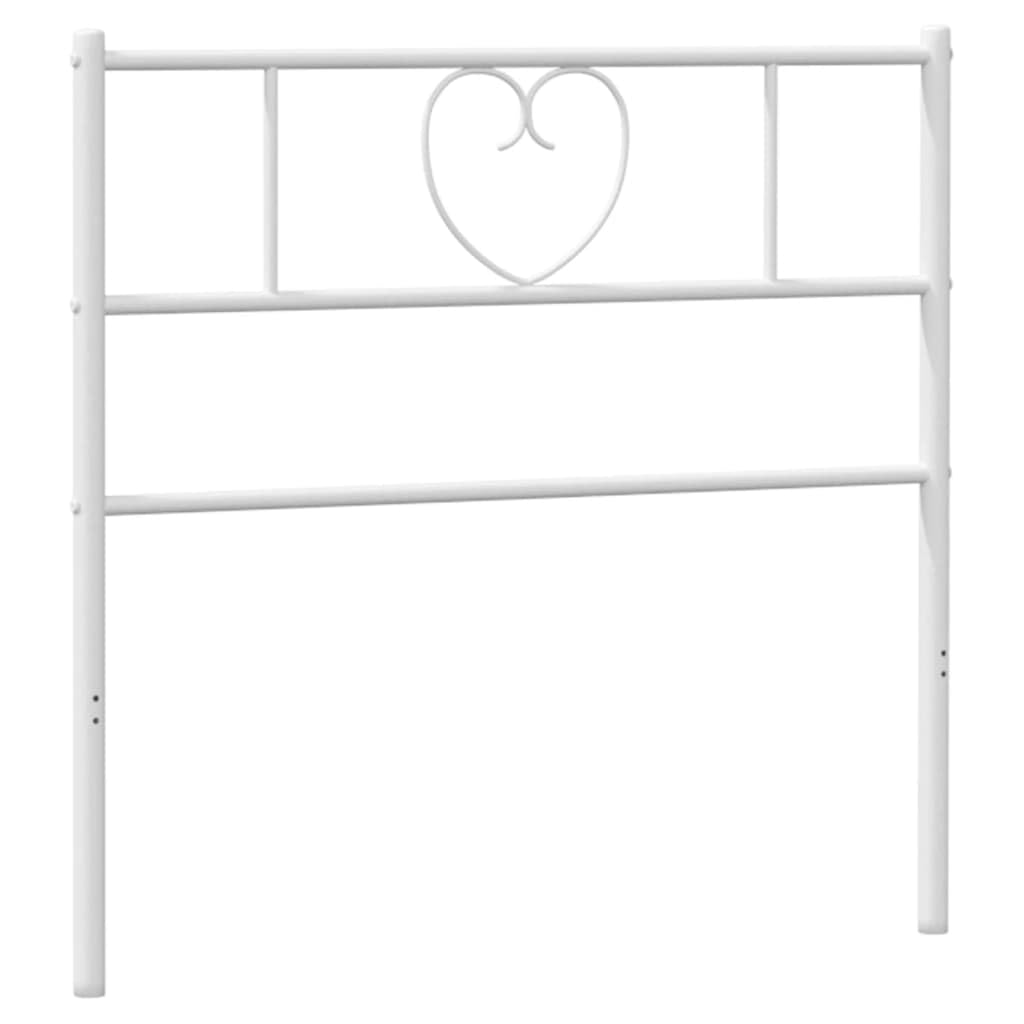 vidaXL Cabecero, Cabezal con Patas Metálicas, Cabecero Alto para Cama, Soporte de Espalda de Cama para Dormitorio, Metal Blanco 90 cm