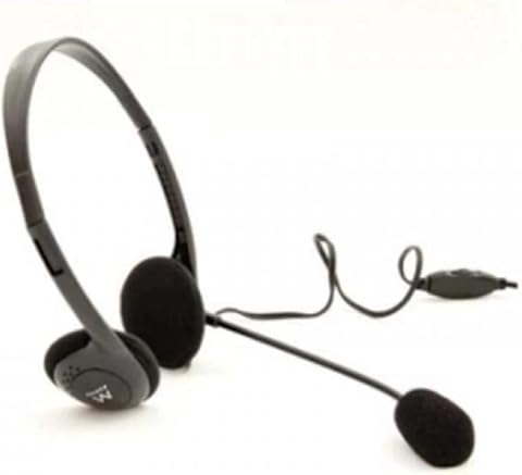 Ewent Cuffie con Microfono per PC con Controllo Volume, Nero