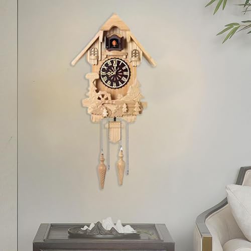 Garende Antique Cuckoo Clock with Hourly Chime, Wall Decoration for Living Room, Style E