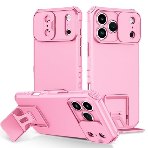 Coque iPhone 13 Pro rose avec fenêtre coulissante pour protéger votre objectif photo