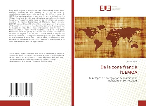 de la Zone Franc À l''uemoa [French] 613151285X Book Cover