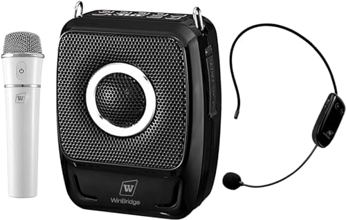 Voice Amplifier with 2 Wireless Mics, 25W High Capacity 5200mAh Personal Voice Amplifier Portable Pa System Megaphone Bluetooth Speaker,Wireless Microphone System for Teaching, Fitness, Outdoor