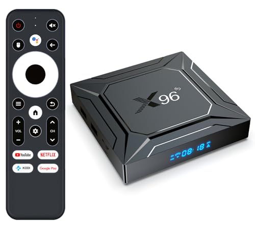 Android 14.0 TV Box 2025, LEFFOT M200 4K Ultra HD Caja Android TV, 4GB RAM + 32GB ROM, Smart TV Box with HDR10+, 2.4G & 5G WiFi, 1000M Ethernet, External Antenna, BT 5.0, Amlogic S905X5M Quad Core A55