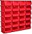 Akro-Mils 30210 AkroBins Plastic Storage Bins, Space-Saving Stackable Bins for Garage, Pantry, Craft Organization, 5-" x 4-" x 3-", Red, 24-Pack