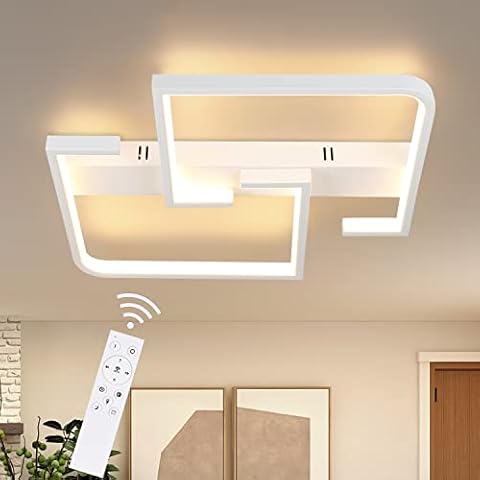 CBJKTX Deckenlampe LED Deckenleuchte Wohnzimmer 35W Dimmbar Wohnzimmerlampe Modern Cover