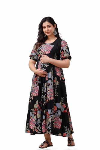 Image of New Elite Rayon Anarkali Maternity Feeding Kurti with Both Side Zipper