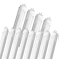 LED Fluorescent Light Bulbs 48 inch T8 LED Bulbs Type A+B,24W 3000LM Plug & Play or Ballast Bypass, Single and Double End Powered,5000K Frosted Cover,T8 T10 T12 4FT Tube Lights Replacement,12-Pack