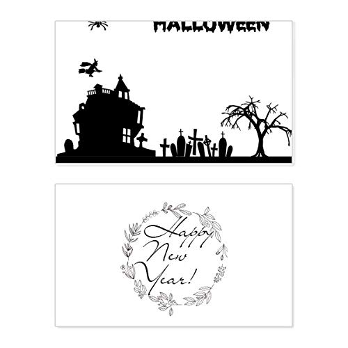 Tarjeta conmemorativa de Halloween Trees Happy Ghost, el regalo ideal de Año Nuevo