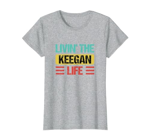 Keegan Name T-Shirt, Women, Heather Grey, X-Small