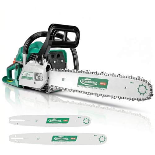 ANTSKU 62cc Gas Chainsaw 20/14 Inch 3.5 HP Easy-Start Chain Saw