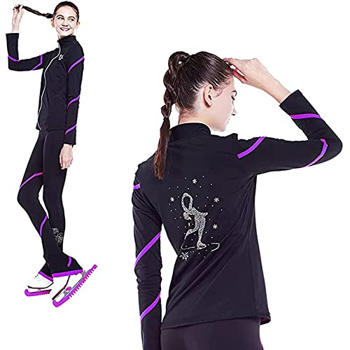 Liuhuo Figure Skating Spiral Jacket Pants Fleece Pants For Girls Black Pants For Women 8-10 Years thumb #3