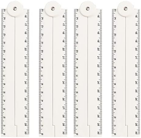 Art Asia Plastic White Folded Ruler Scale -12 Inch Set of 4 pc