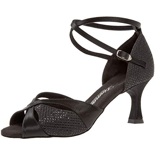 Chaussure de danse Diamant Femme 141-087-411 en cuir noir et talon bobine
