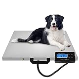 Julymoda Digital Livestock Scale 660Lbs x 0.2Lbs,21'' x 17'' Large Pet Vet Scale Stainless Steel Pla