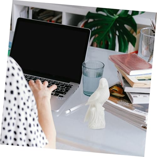 Statuette perroquet céramique blanc objet déco intérieur design - 5