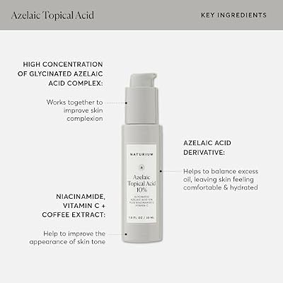Naturium Azelaic Topical Acid 10%, Face & Skin Care Beauty Treatment with Niacinamide & Vitamin C, 1 oz